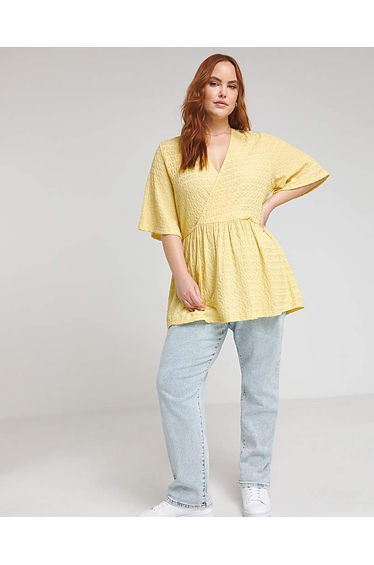 Textured Jersey Wrap Top