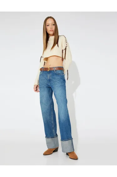 X Zeynep Bastık - Folded Leg Detailed Straight Leg Trousers