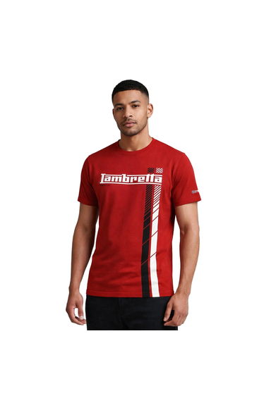 Lambretta Mens Racing Stripe T-Shirt - Red