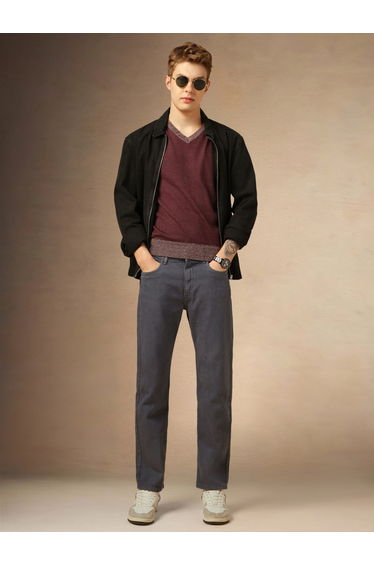 Mid Rise Straight Fit Jeans