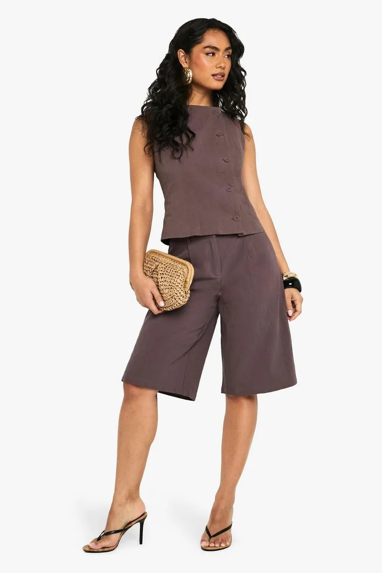 Linen Asymmetric Tailored Waistcoat