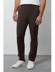 Coffee Brown Slim Fit Chino Trouser - 1