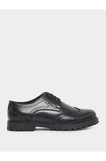 Plain Wingtip Lace-Up Brogue Shoes