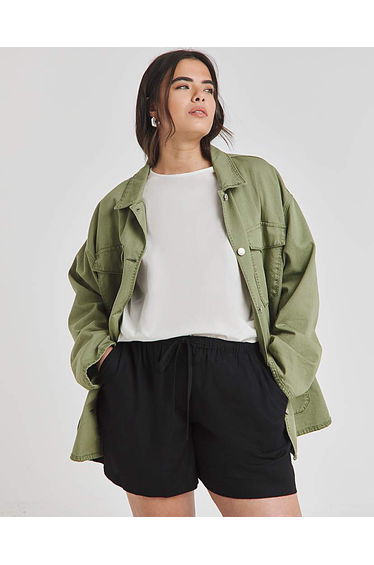Tie Waist Linen Mix Shorts