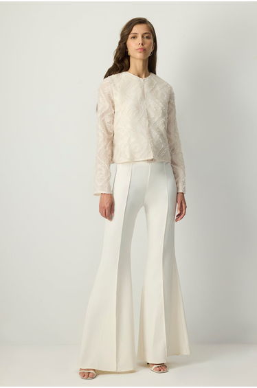 RIBBED BELL BUTTON TROUSERS