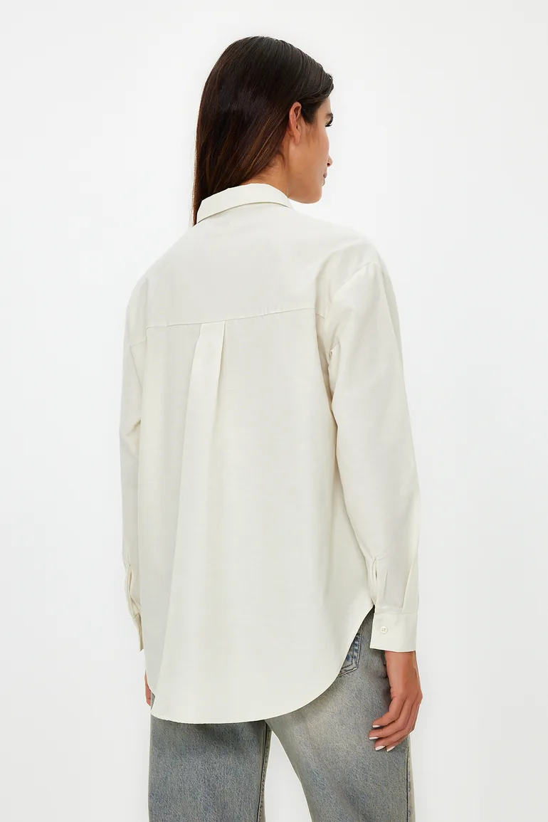 Beige Loose Fit Shirt - 5