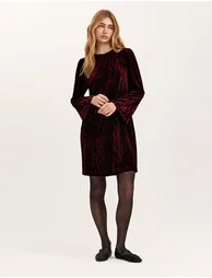 Hattie Velvet Jersey Printed Dress