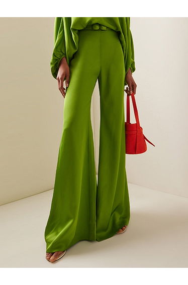 High Waisted Loose Solid Color Split-Joint Pants Trousers