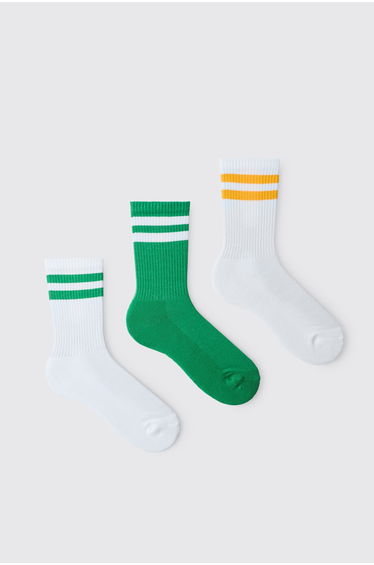 3 Pack Striped Socks - multi