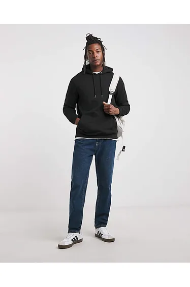 هودي جاكامو قطن أسود بأكمام طويلة