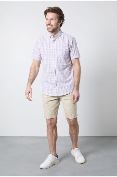 Purple Classic Check Short Sleeve Shirt