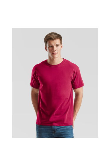 Fruit Of The Loom Mens Iconic Premium Ringspun Cotton T-Shirt - Cranberry