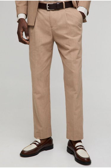 Tapered Fit Linen Blend Trouser