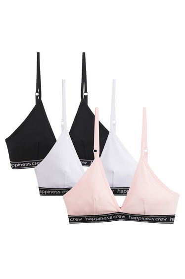 Pack of 3 Triangle Bras in Cotton