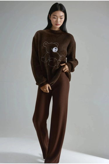 MY FASHION Oversize Teddy Bear Plush Sweater