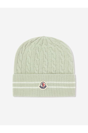Girls Knitted Beanie Hat in Green