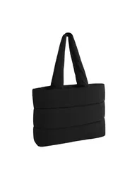 Bagbase Quilted Tote Bag - Black - 1