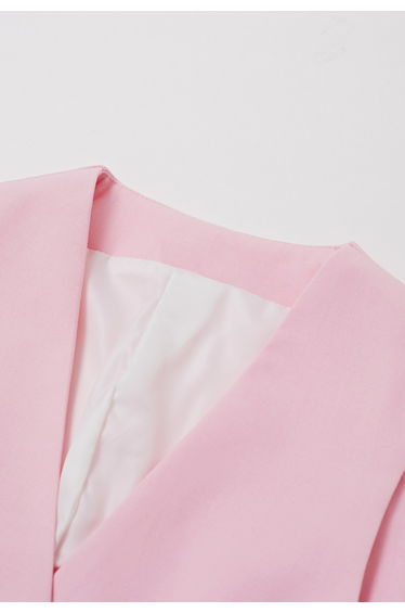 V-Neck Buttoned Down Linen-Blend Vest in Pink product thumbnail 2