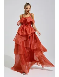 Artemisia Red Halter Ruffle Dress - 4