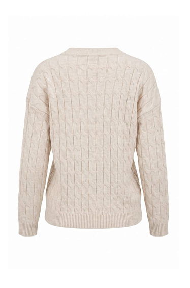 Stone Soft Textured Horse Embroidered Hair Braided Knitwear Sweater product thumbnail 4