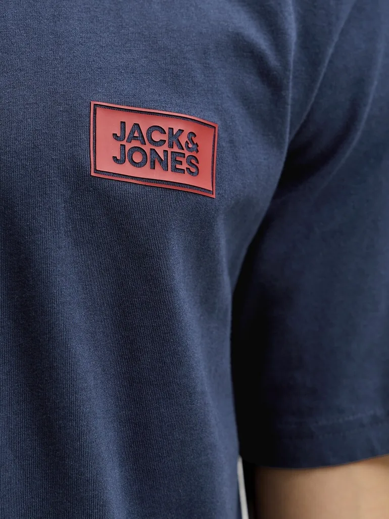 تيشيرت جاك اند جونز كحلي بأكمام متوسطة الطول - 5