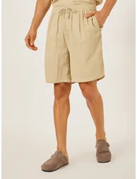 Solid Short Sleeve Relaxed Fit Shirt and Shorts Co-Ords - 4