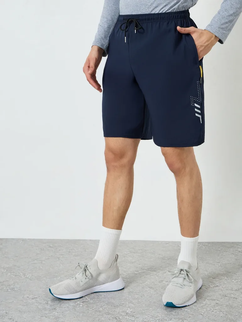 Men Active Training Shorts with Zipper Pockets - 1