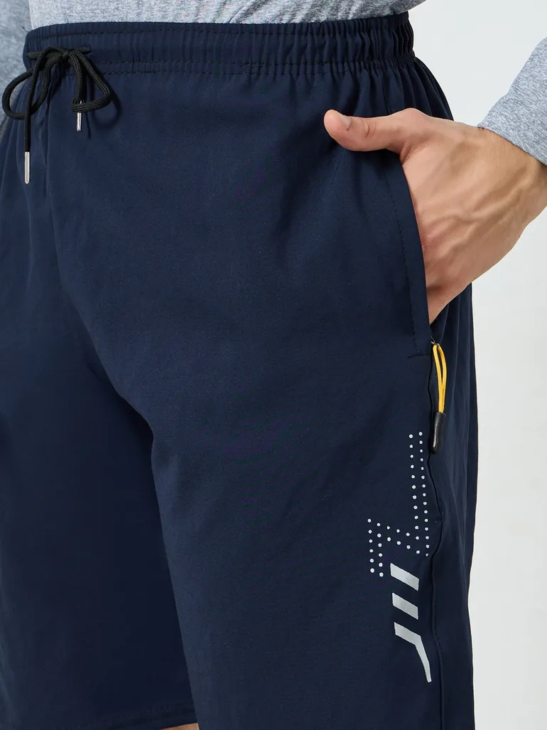 Men Active Training Shorts with Zipper Pockets - 2