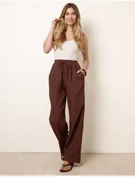 Drawstring Wide Leg Trousers - 1