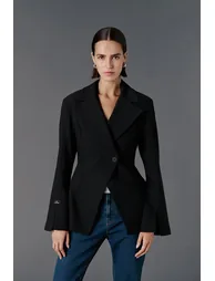 Double-Breasted Fitted Blazer - Premium Collection - 3