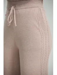 Knit Pants with Cable Side Panels - 3
