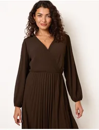 Chiffon Pleated Dress - 1