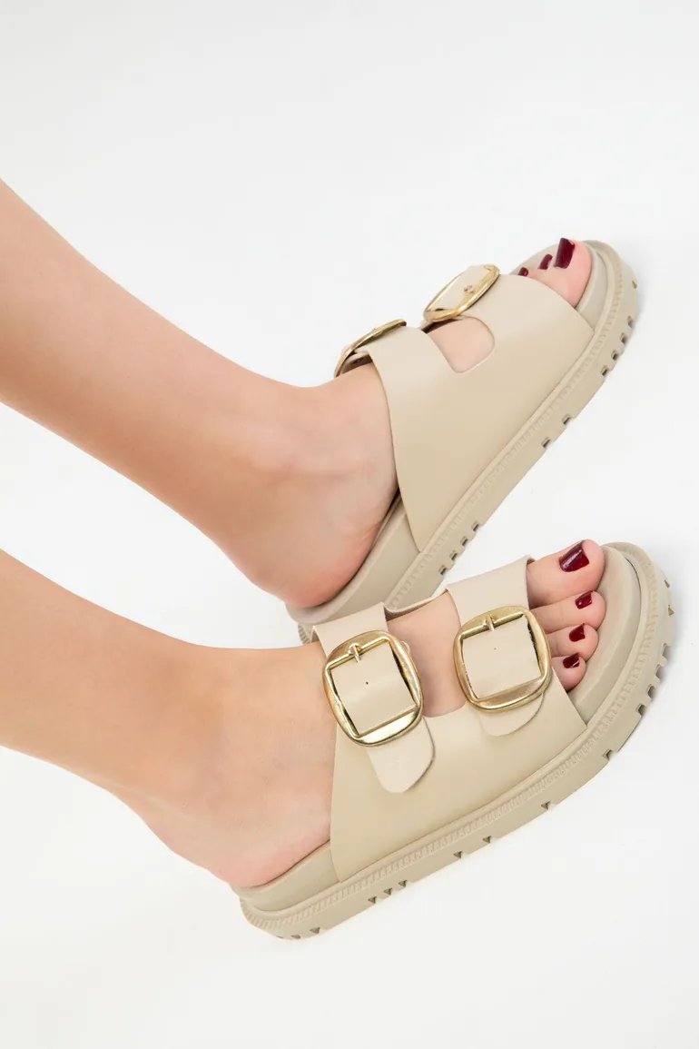 Beige Women's Slippers - 2