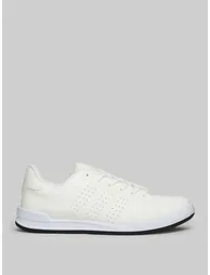 Men Off White Perforated Sneakers