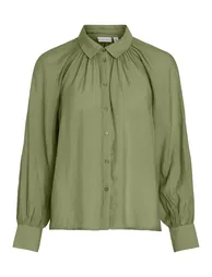 Loose Fit Button-Down Blouse - 1