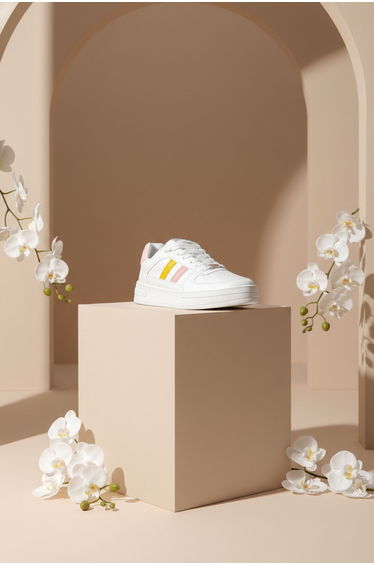 White-Yellow-Powder Women's Sneaker product thumbnail 3