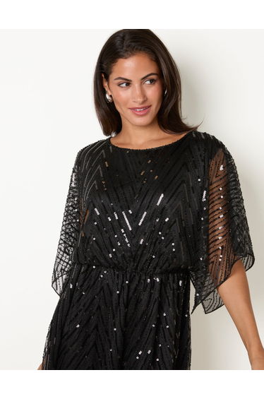 Sequin And Embellished Chevron Dress product thumbnail 3
