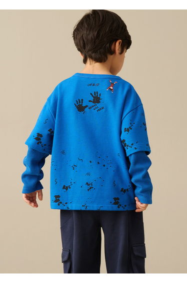Beano Blue Double Layer Waffle T-Shirt product thumbnail 3