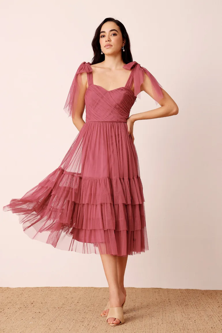 Ollie Midi Dress in Orchid - 1