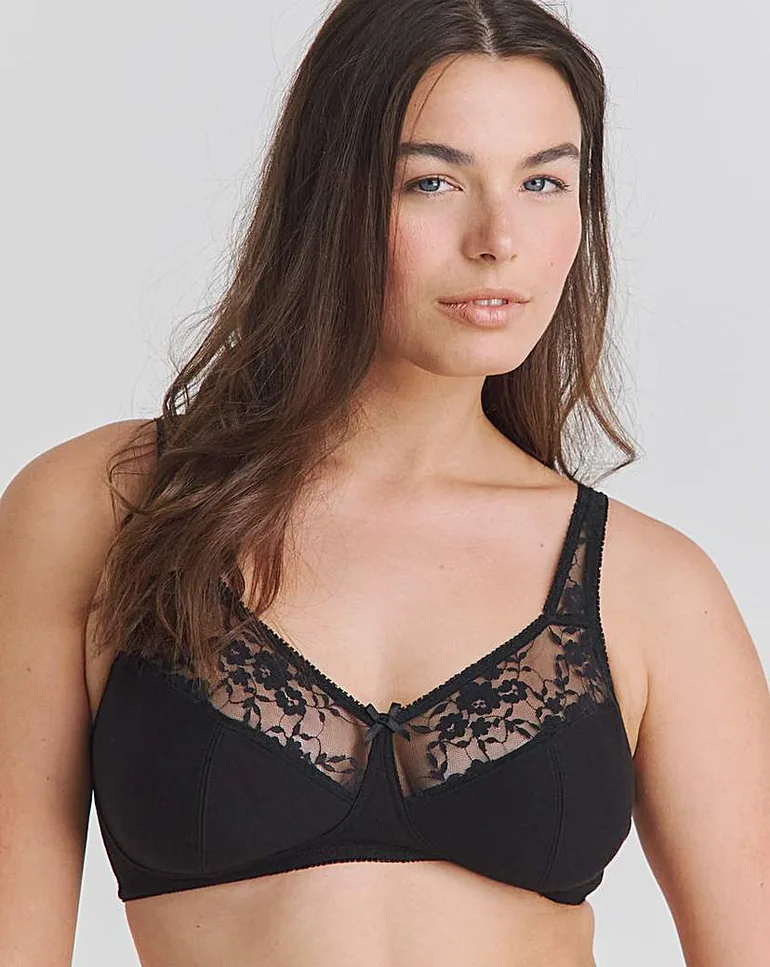 2 Pack Lace Non Wired Full Cup Bras - 4