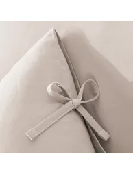 غطاء وسادة قطن سادة برباط إغلاق - 4