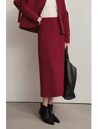 Fitted Long Woolen Skirt - 2