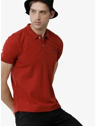 Short Sleeved Orange Plain Top - 4