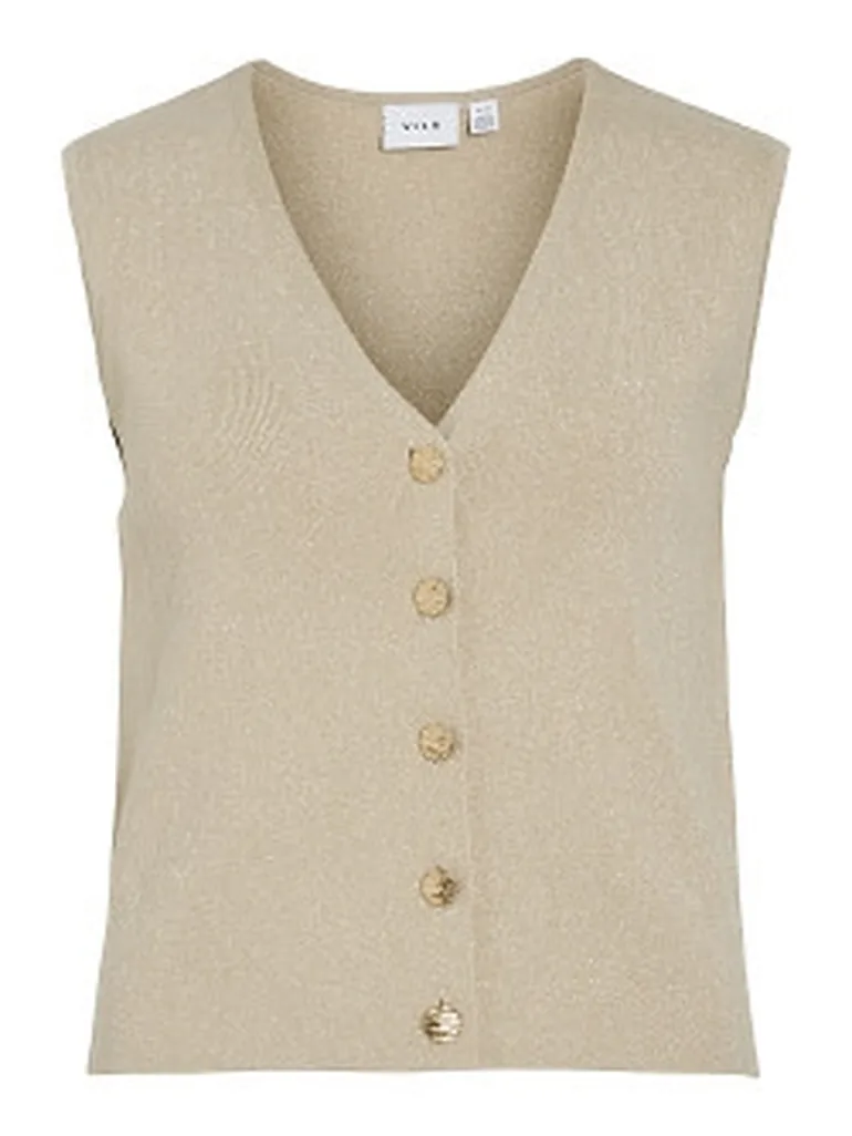 Sleeveless V-Neck Cardigan - 1