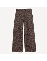 Zebra Print Wide Leg Trousers - 3