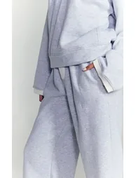 Tall Grey Marl Contrast V Neck Sweatshirt - 3