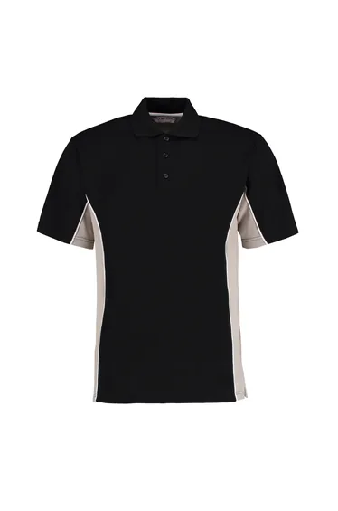 GAMEGEAR Mens Track Polycotton Pique Polo Shirt - Black/Grey