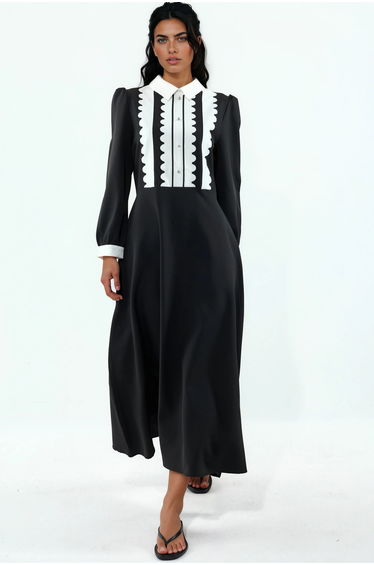 MSN Belted Crew Neck Maxi Dress