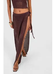 Thigh Split Crochet Maxi Skirt - 3