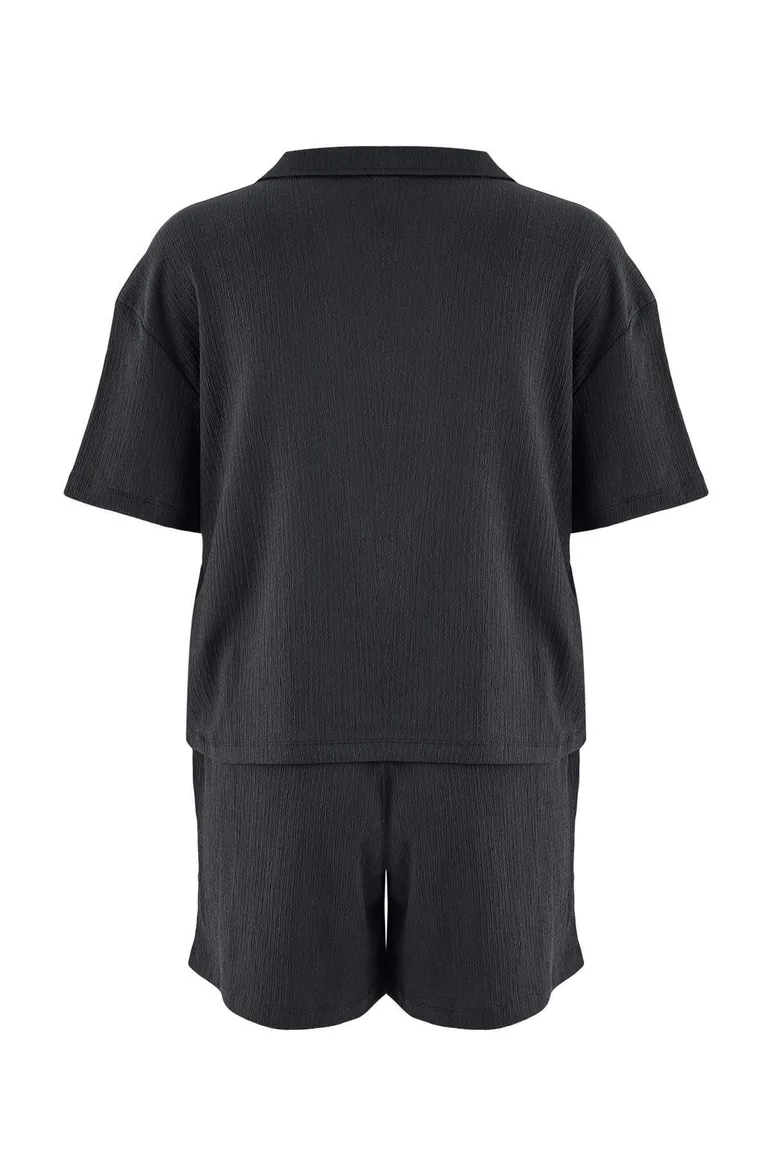 Gray Knitted Plus Size Two Piece Set - 5